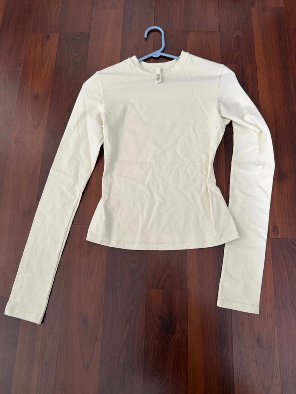SKIMS Long Sleeve Crewneck Top in Cream